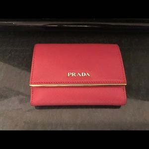 Authentic Prada Bifold Wallet Leather Coin Purse